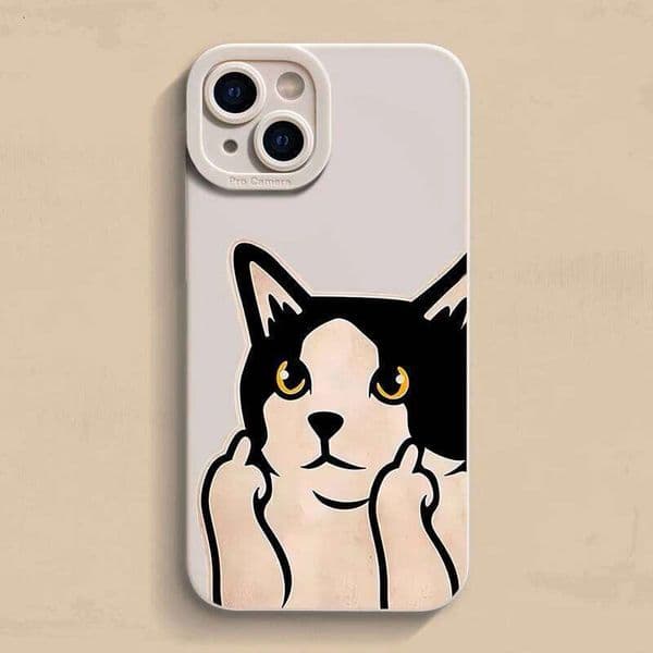 New Funny Middle Finger Dog Case For Samsung Galaxy S25 S24 S23 S22 S21 Ultra Plus FE A56 A16 A15 A55 A54 A53 A36 A35 A33 Cover