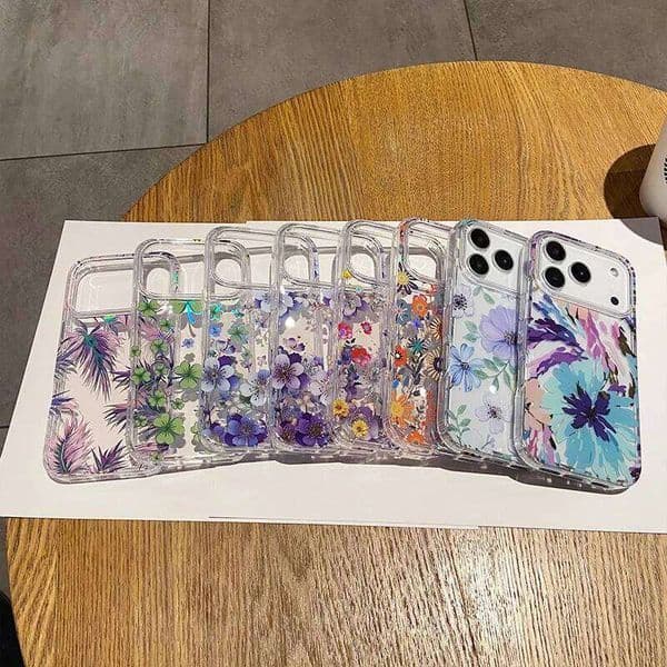 Fashion Elegant Niche Flower Painting Case For IPhone 17 Pro Max Air 16 15 14 13 12 Full-pack Shockproof Buffer Protection Cover