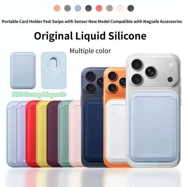 Candy Color Original Liquid Silicone Bag Case IPhone 17 ProMax 16 14 15 Strong Magnetic for Magsafe Card Storage Wallet