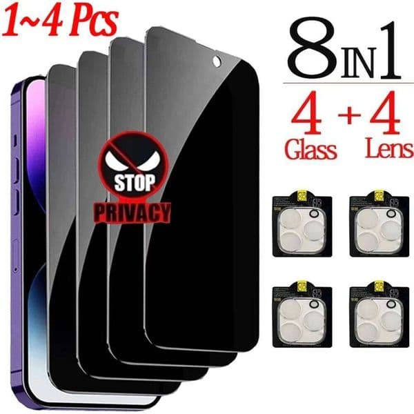 Anti-Spy Tempered Glass For iPhone 17 16 15 13 11 14 Pro Max Air 12 Mini Privacy Screen Protector Camera Protection Film