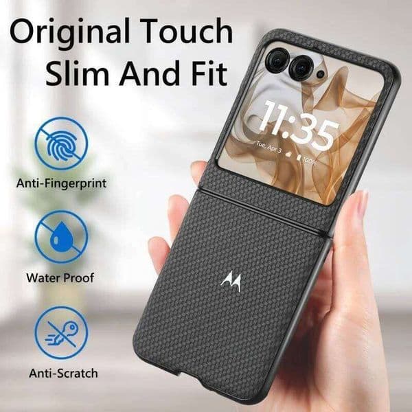 Busienss Luxury Braid Texture Case For Motorola Razr 70 60 50 40 Ultra 2026 2025 Plus 2024 2023 Smooth-touch Protect Cover