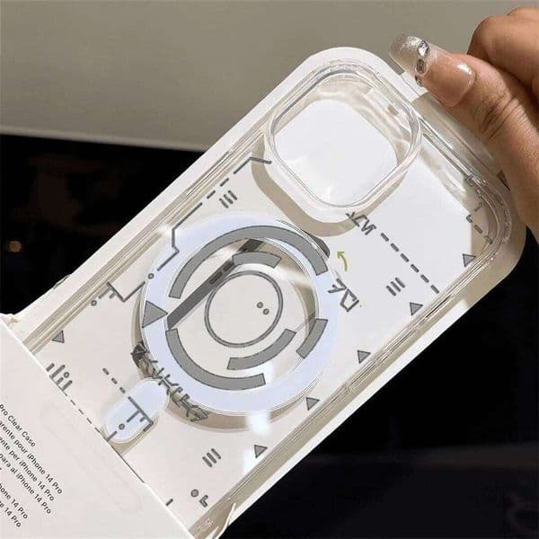 Creative Cyberpunks Clear Magnetic Phone Case For iPhone 15 14 12 13 11 16 17 Pro Max Plus Wireless Charing Silicone Coque