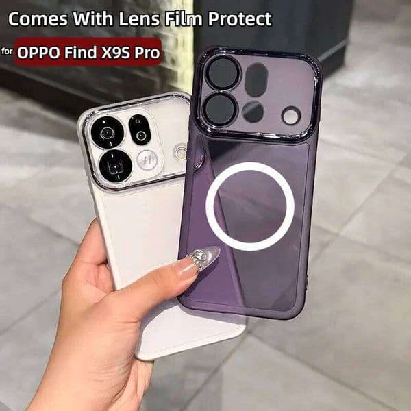 Luxury Transparent TPU Magnetic Phone Case For OPPO Find X9S Pro X9 Ultra X8S Plus X8Pro Lens Film Full-protect Shockproof Cover