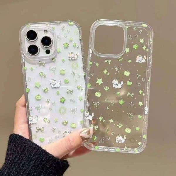 Korean Four-Leaf Clover Apples Phone Case For iPhone 17Air 17 16 15 14 13 12 11 Pro Max 7 8 Plus Mini X XR XS Y2K Soft Cover