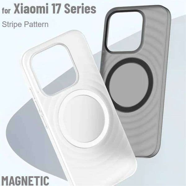 Luxury Minimalism Strip Wave Pattern Phone Case For Xiaomi Ultra 17 Max 15 Pro Magnetic Shockproof Slim Protection Cover