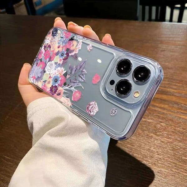 Butterfly Phone Case For iPhone 13 14 15 16 ProMax 12 11 16E Luxury Flower Girls Print Shockproof Cover Artistic Decor