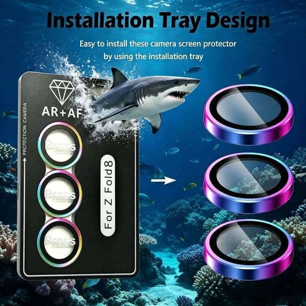 3D Individual Metal Alloy Ring Tempered Glass Lens Protector for Samsung Galaxy Z Fold/Flip 8 7 6 5 Shockproof Rear Camera Cover