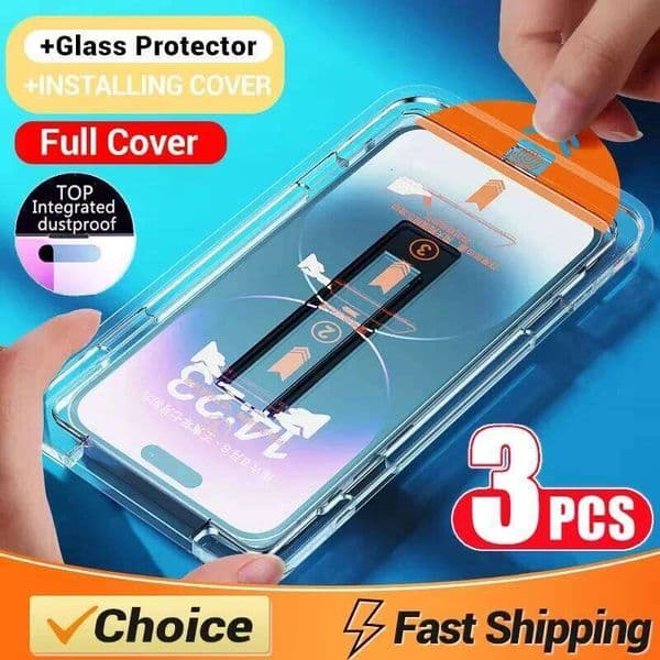 Oleophobic Coating Dust Free Screen Protector For iPhone 17 16 15 13 11 12 14 Pro Max SE 7 8 XR Easy Installation Glass