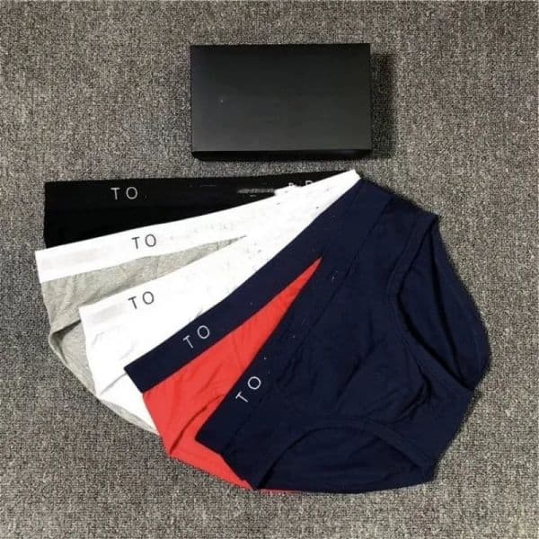 Premium Men's Cotton Briefs in Black Gift Box 5Pcs Soft Breathable Moisture-Wicking Underwear Classic Sport Briefs for Men