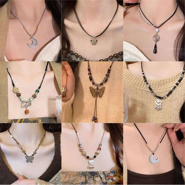 Designer Jewelry Luxury Jewelry New Chinese Zen Style Ethnic Butterfly Necklace For Women Versatile High-End Retro Clavicle Popular Sweater Chain Accessory