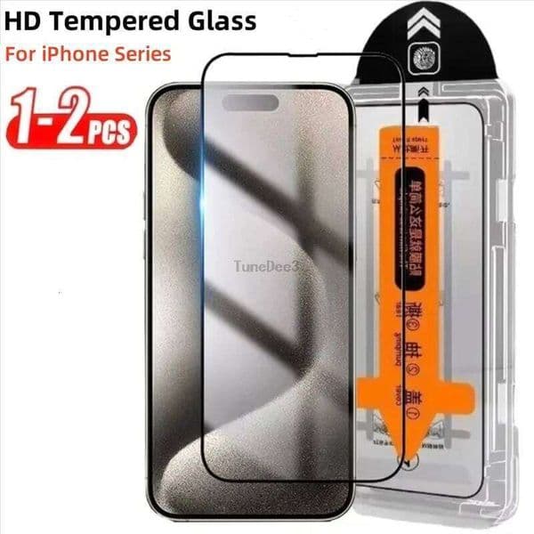 Screen Protector Tempered For iPhone 17 16 15 14 13 12 11 Pro Max Mini 16e Air 8 7 Plus XR XS X SE 2022 Dust Free Glass