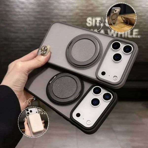 Luxury Frosted Skin Feel Magnetic 360° Rotable Ring Bracket For IPhone 17Pro Max Air 16 15 14 13 12 11 Plus Anti-Drop Back Cover