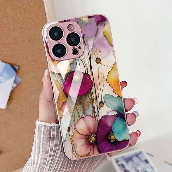 Vintage Flower Phone For Samsung A17 Case S25 S24 S23 Ultra A56 A55 5g A16 A26 A36 A54 A53 A32 A15 A25 Tempered Glass Cover