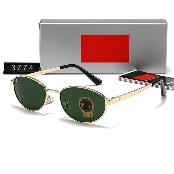Classic Raybansunglasse Rectangular Sunglasses Glossy Black Frame Dark Lens AntiUV Fashion Sun Glasses for Daily Wear