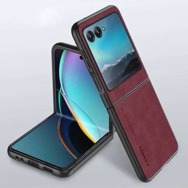 Luxury Busienss Sheepskin Fold Case For Motorola Moto Razr 70 60 50 40 Ultra Plus 2026 2025 2024 Anti-Drop Protector Cover