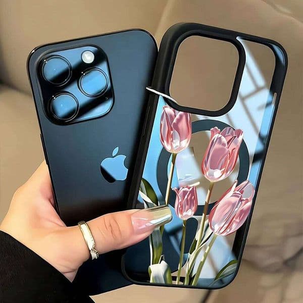Tulip Flower Clear Case For Magsafe iPhone 17 16 15 14 11 13 12 Pro Max Plus Cases Magnetic Wireless Charing Coque