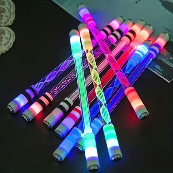 Illuminated Spinning Pen Creative Rolling Special Pen Kids Release Pressure Spin Pocket Led Flash Spinning Pen Christmas Halloween HZ0068