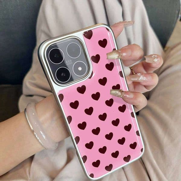 Luxury Love Heart Drop Glue Case For iPhone 17 13 Pro Max Phone 11 12 ProMax 14 15 16 Plus Cases Shockproof Minimalist Funda