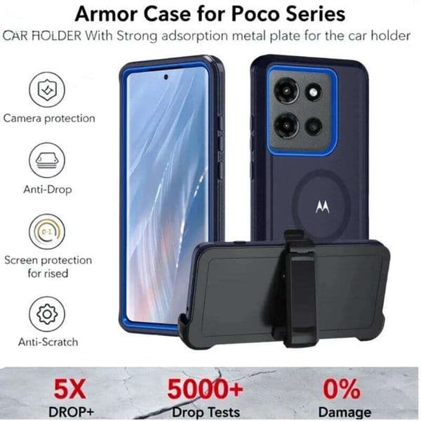 Heavy Armor Ott-Box Defender Case for Motorola Play 2026 Stylus G Power 2024 Edge 2025 Wiht Belt Clip Shockproof Cover
