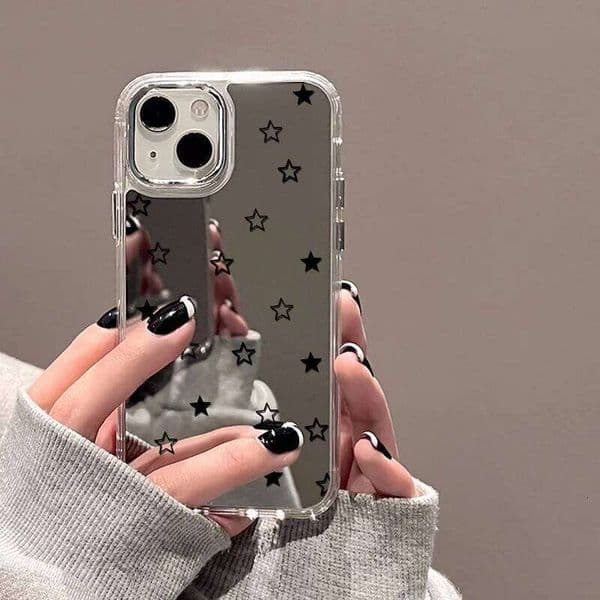 Korean Star Mirror Phone For 15 Case iPhone 13 16 11 12 14 Pro Max Plus XR XS X Shockproof Bumper Soft Cover
