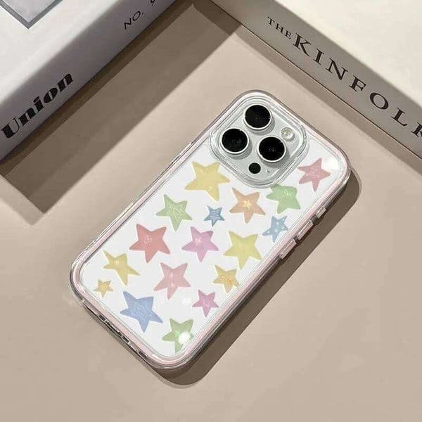 Cute Colorful Star Soft Silicone Clear Phone For iPhone Max Case 15 14 13 12 11 Pro 17 Air X XS XR 16 Plus Cover
