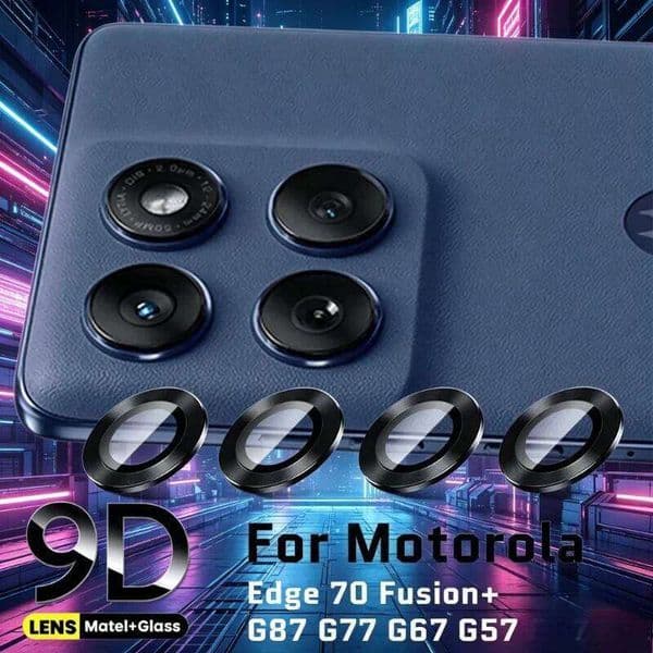 9H HD Alloy Metal Camera Ring Tempered Glass Lens Protector For Motorola Signature Edge70 Fusion+ Pro G87/77/67 Power Slim Cap