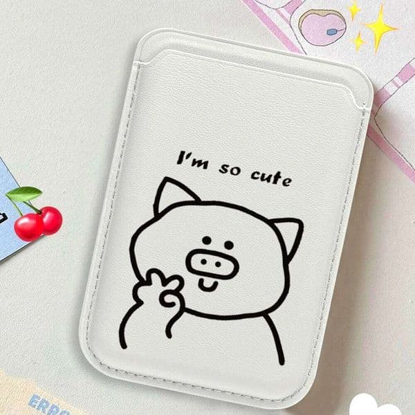 Simple Couple Lines Leather Wallet Cover Holder Magnetic Case Suitable For all iPhone Magsafe Card Phone Bag