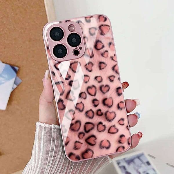 Leopard Print Phone For 17 Case iPhone 11 16 16E 13 15 12 14 Pro Max 7 8 Plus XR SE Tempered Glass Back Cover