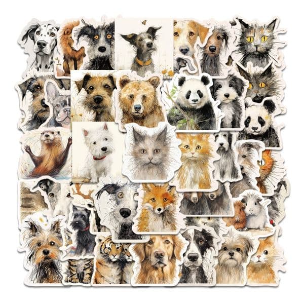50 cross-border non-infringement cute fried animals graffiti stickers cartoon DIY suitcase mobile phone case stickers