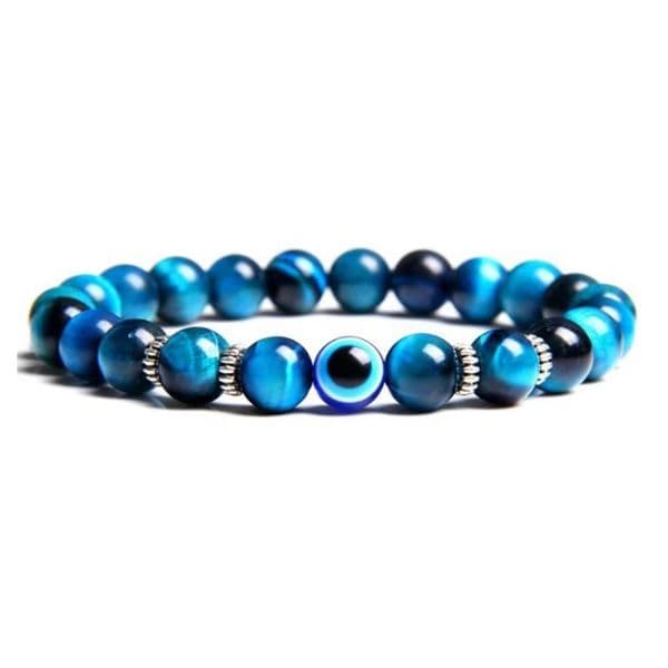 Lucky Evil Eyes Beads Bracelet Natural Stone Lava Hematite Bracelet Multilayer Jewelry Women Men Handmade Elastic Jewelry