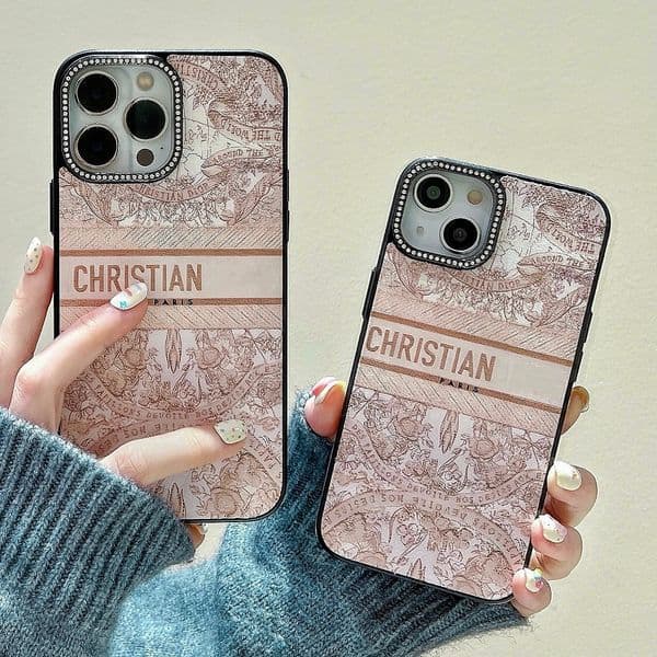 Retro Art Sketch Flower Collision Gold pattern Leather Phone Cover Case for iPhone case 17 16 15 14 13 12 11 Pro Max Plus