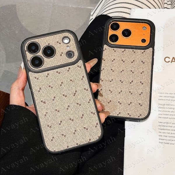 Premium Designer Leather Phone Case for iPhone 17 Air 16 Plus 15 Pro Max 14 13 12 Detachable Camera Lens Anti-scratch Luxury Letter Print Shell iPhone16 15pro Cover
