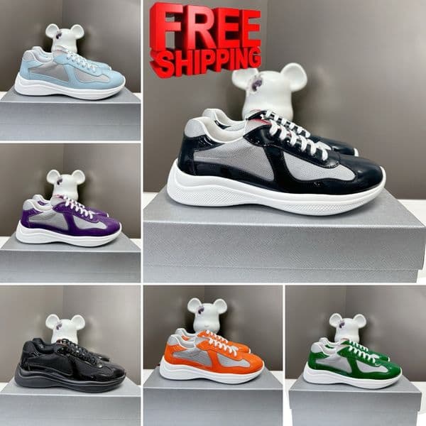 Free shipping americas cup men shoe women designer shoes cups sneakers casual dress shoes triple black white pink navy blue mens womens outdoor sports trainers