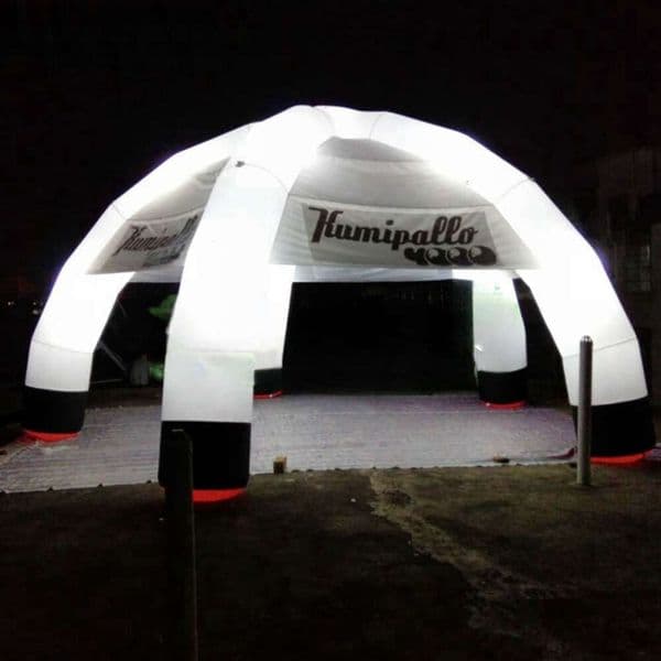 wholesale Custom 8 m diameter 5 legs lighting white inflatable spider tent with colorful led light gathering place event station dome tent