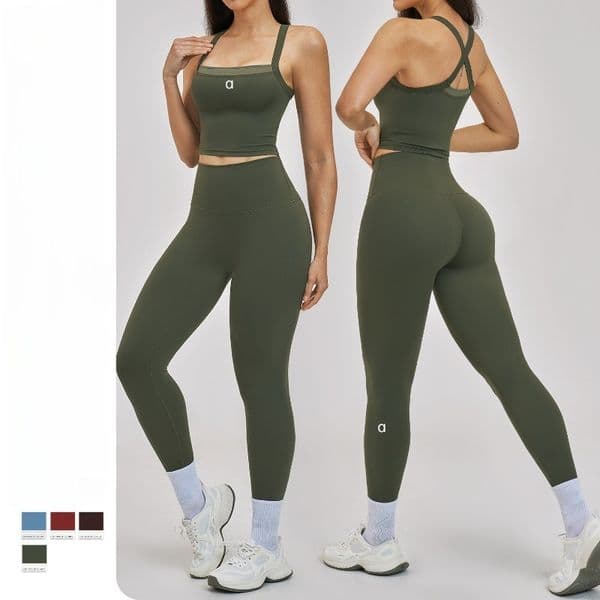 Designer Yoga Set Cross-beauty Two Piece Back Quick-drying Tank Top Bra Leggings Sports Suits, Outdoor Leisure Running Fitness 6116