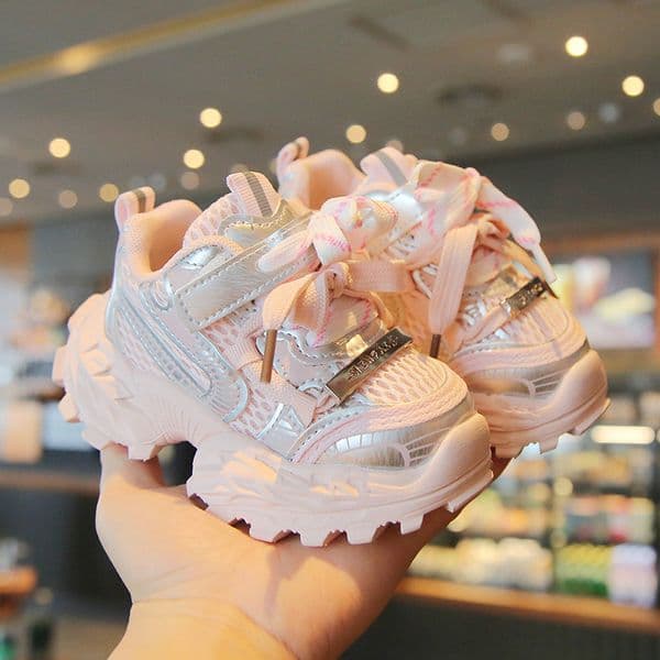 Toddler Boys Girls Chunky Sneakers Breathable Mesh Dad Shoes Hook & Loop Casual Running Shoes for Kids fashion sneakers Free shipping