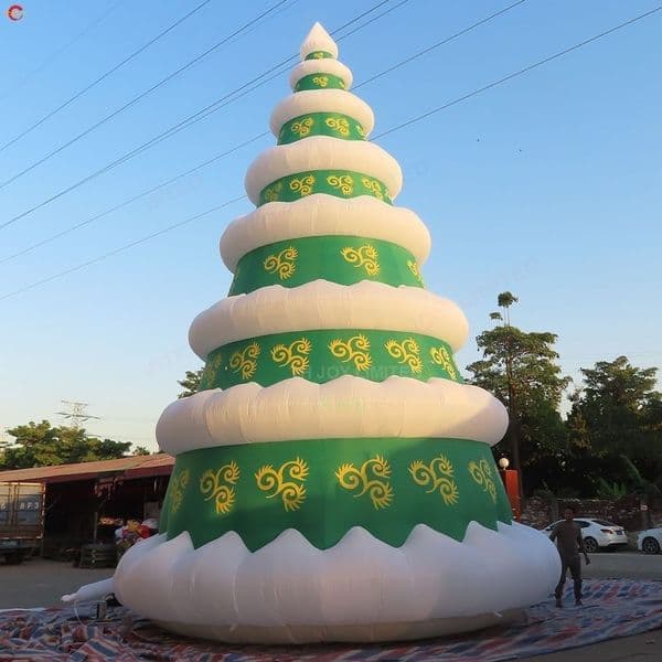 Outdoor Activities commercial LED lighting giant inflatable Christmas Tree Air Balloon Model