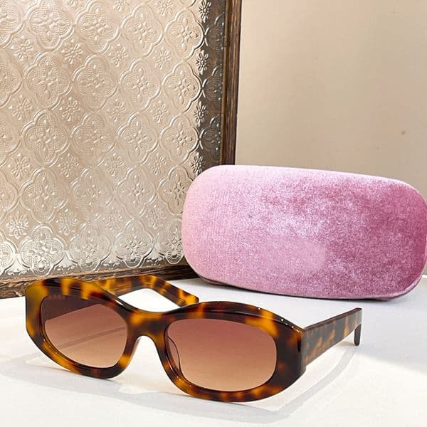 MU14ZS Fashionable exquisite oval sunglasses designer brand popular acetate frame eyewear womans outdoor leisure photography sunglasses With packaging box