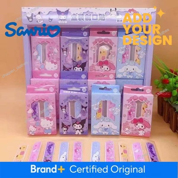 Designer Sanrio Kuromi Adhesive Bandages Cartoon Anime Action Figures Hello Kitty Cinnamoroll Q Figural Cute Medical Products Decoration