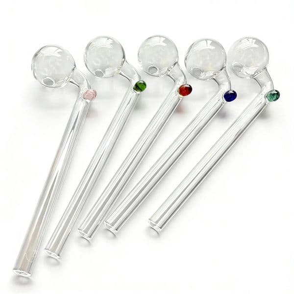 30ball Glass Oil Burner Pipe 14cm Curved Bent Hand Tube Water Smoking glass Pipe no logo