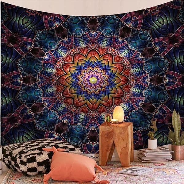 New Design Custom Fabric Polyester India Hippie Decoration Indian Wall Hanging Mandala Tapestry for Living Room 200*150cm