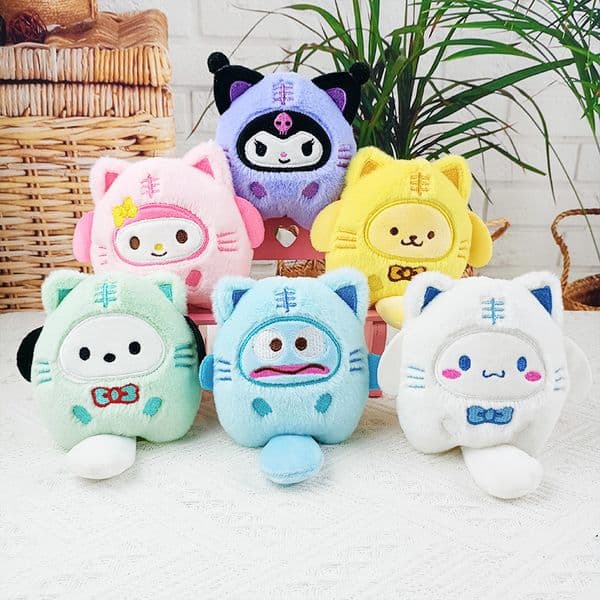 2026 Cute Fortune Cartoon Cat Plush Keychain Doll Katie Doll Backpack Pendant Wholesale in Stock Free Shipping