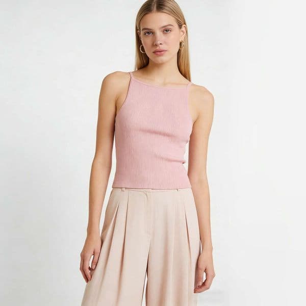 2026 summer new designer French fashion elegant retro backless slim knit vest