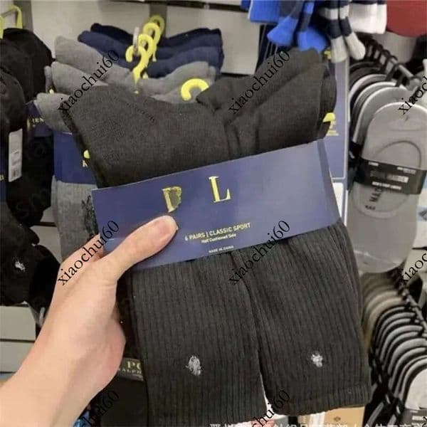 Mens designer stockings grip socks motion cotton Polo Embroidery solid color classic ankle breathable black white basketball football sports sock