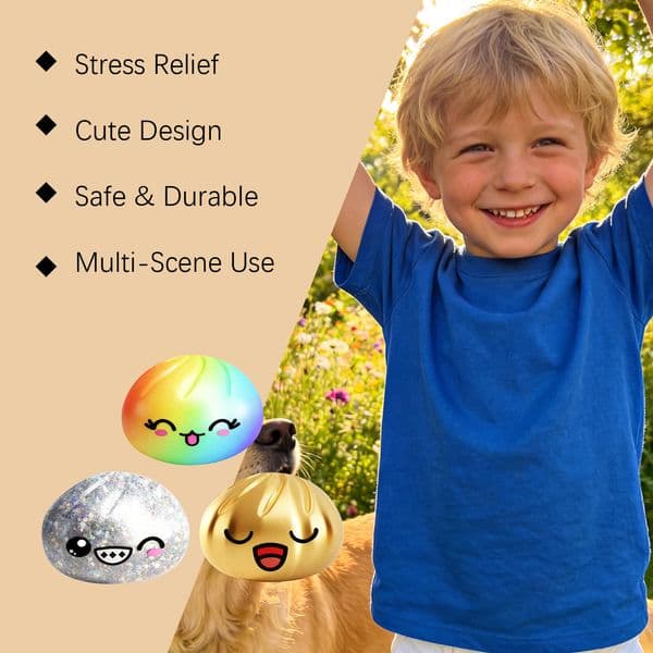2026 Spot Rainbow Dumplings Slow Rebound Sensory Squeezing Toys Relieve Anxiety Fidget Pressure Ball Shipping