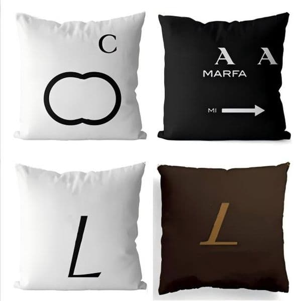 Designer Colorful Black white brown Classic Letter Printed Home Throw Cover Minimalist Sofa Decoration Cushion * 45 cm Pillow Core Detachable