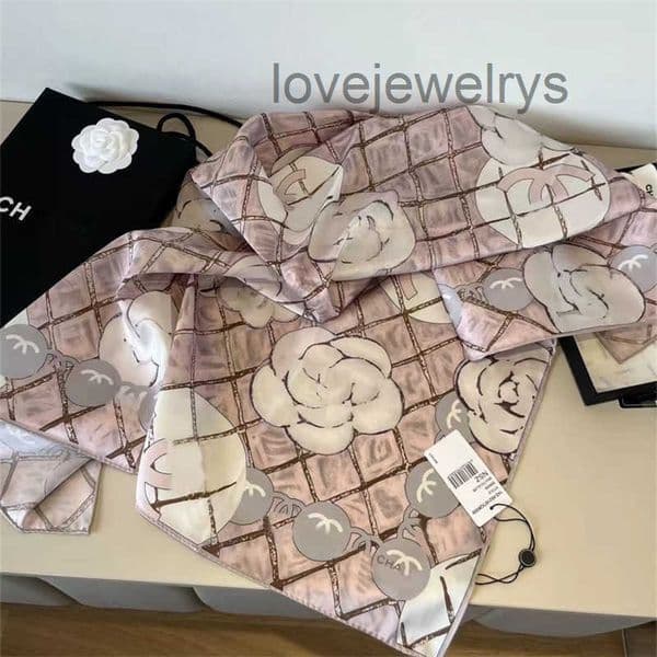 for Designer Silk Scarf Women - 90x90cm Camellia u0026 CC Print Echarpe Luxe Luxury Designer Scarf Women Fashion Accessory