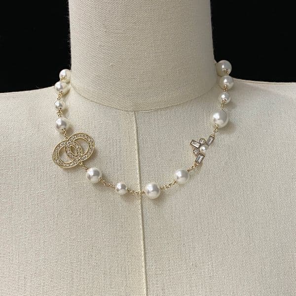 High Quality Pearl Necklaces Jewelry Lover Women's Necklace Crystal Geometry Long Necklaces Chain Wedding Gifts with Size