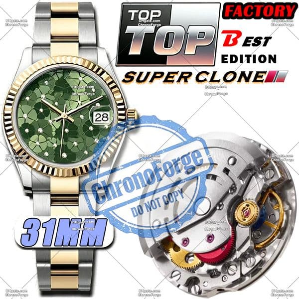 Super Clone Luxury Womens Watch Designer Watches Men Mirror Quality Montre Orologio di Lusso Automatic Movement 904L Stainless Steel Sapphire Luminous Waterproof