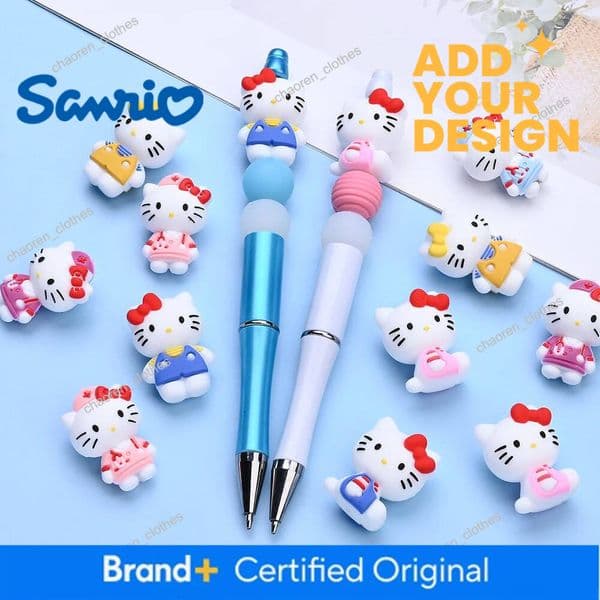 Designer 7Pcs 3D Sanrio Themed Silicone Beads Hello Kitty Focus Beads For DIY Handmade Necklaces Bracelets Pacifier Chains Making Luxury Goods